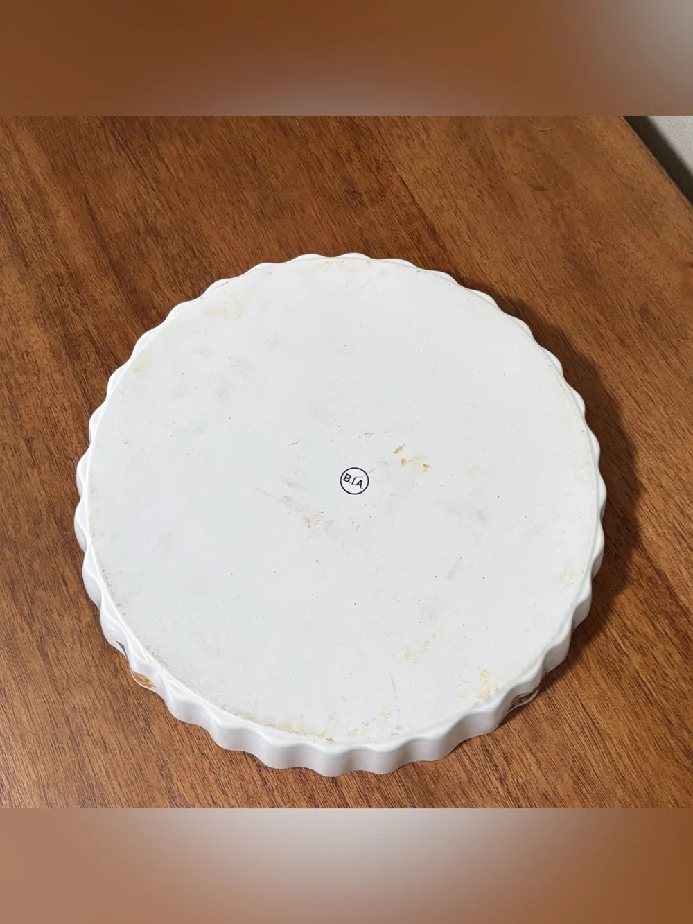 Vintage BIA Cordon Bleu Porcelain Pie Quiche Tart Baking Dish Flower Design 10”